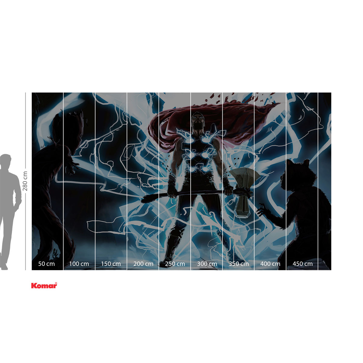 Komar  Vlies Fototapete Thor God of Thunder 500x280 cm Bild 3