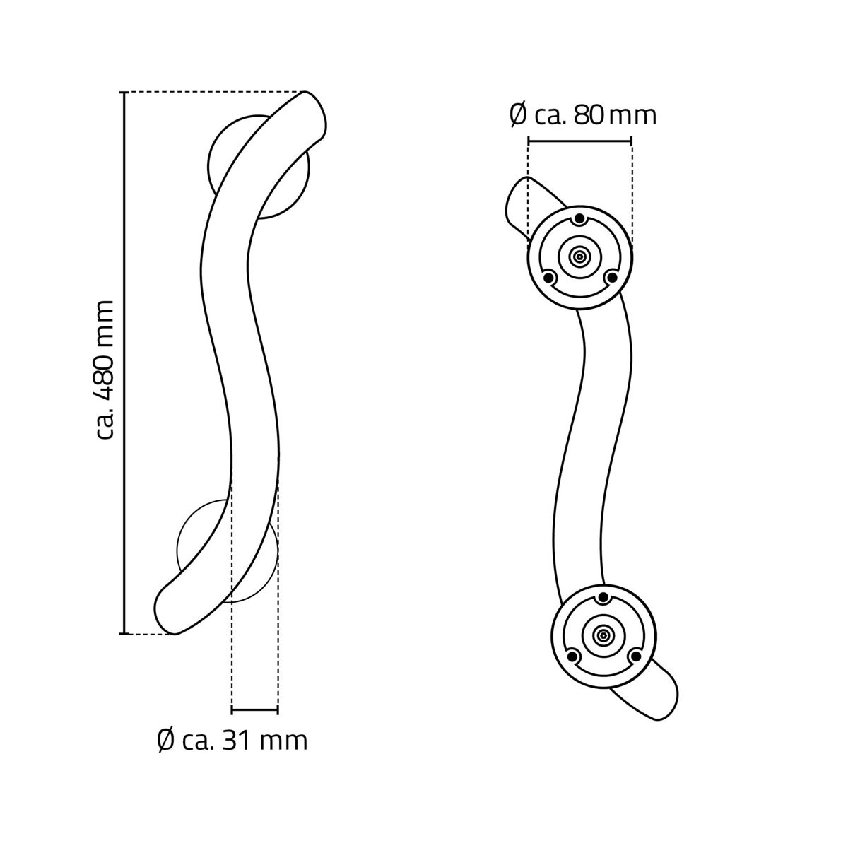Ridder  Haltegriff geschwungen Art M chrom Bild 3