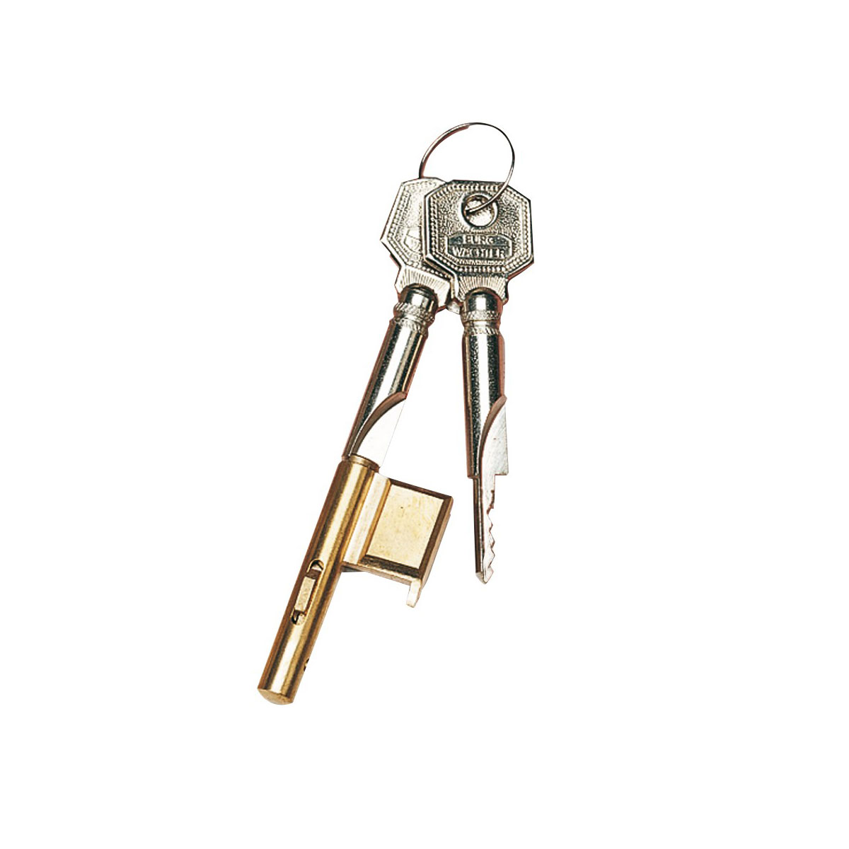 Burg Wächter Schlüssellochsperrer E 700 Messing 3 Schlüssel