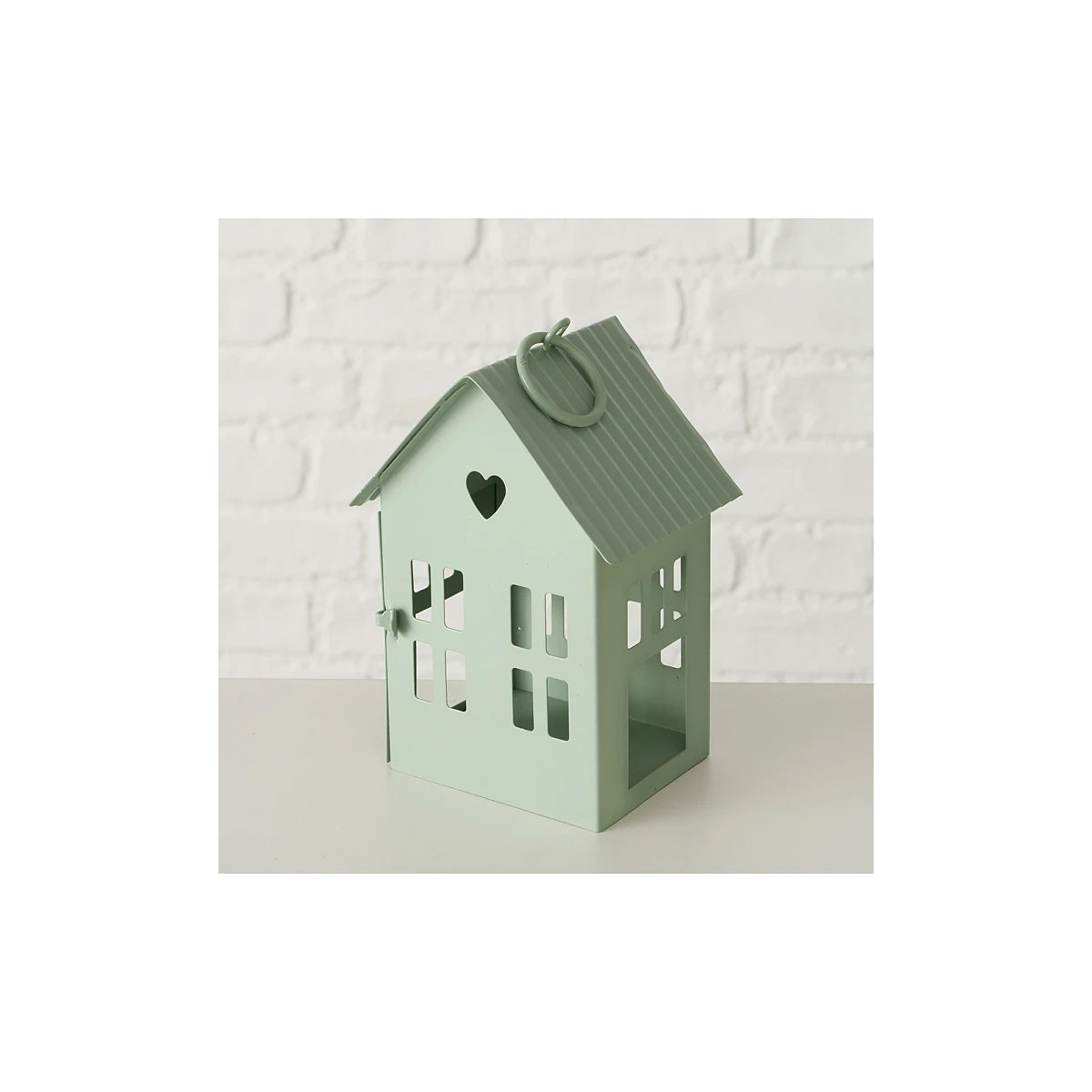 Laterne Alamo Haus 9 x 7,5 x 14 cm hellgrün Metall Bild 1