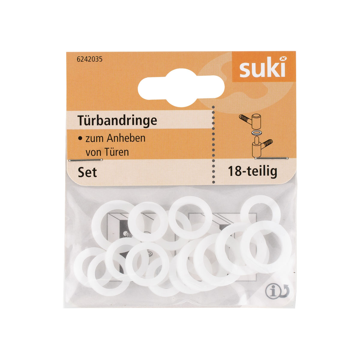 Suki Türbandring Kunststoff Durchmesser 9 x 15 x 2 cm 18 Stück Bild 1