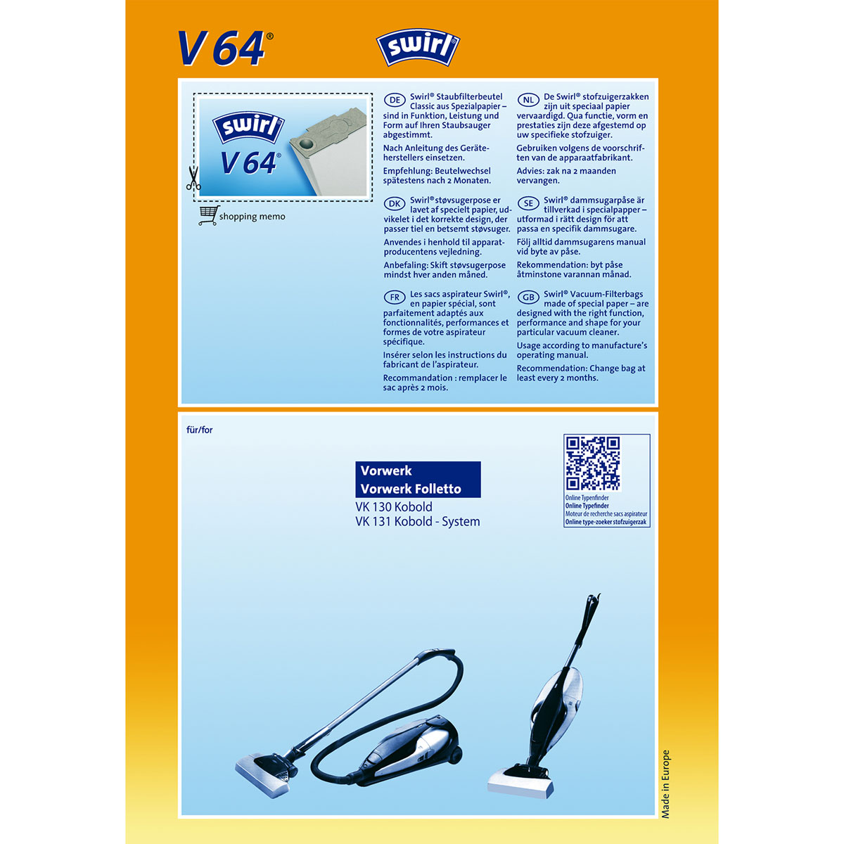 Staubsauger-Beutel V 64 Classic Bild 2