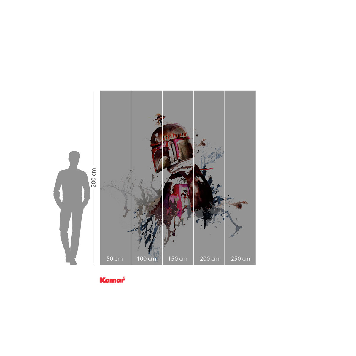 Komar  Vlies Fototapete Star Wars Watercolor Boba Fett 250x280 cm Bild 3