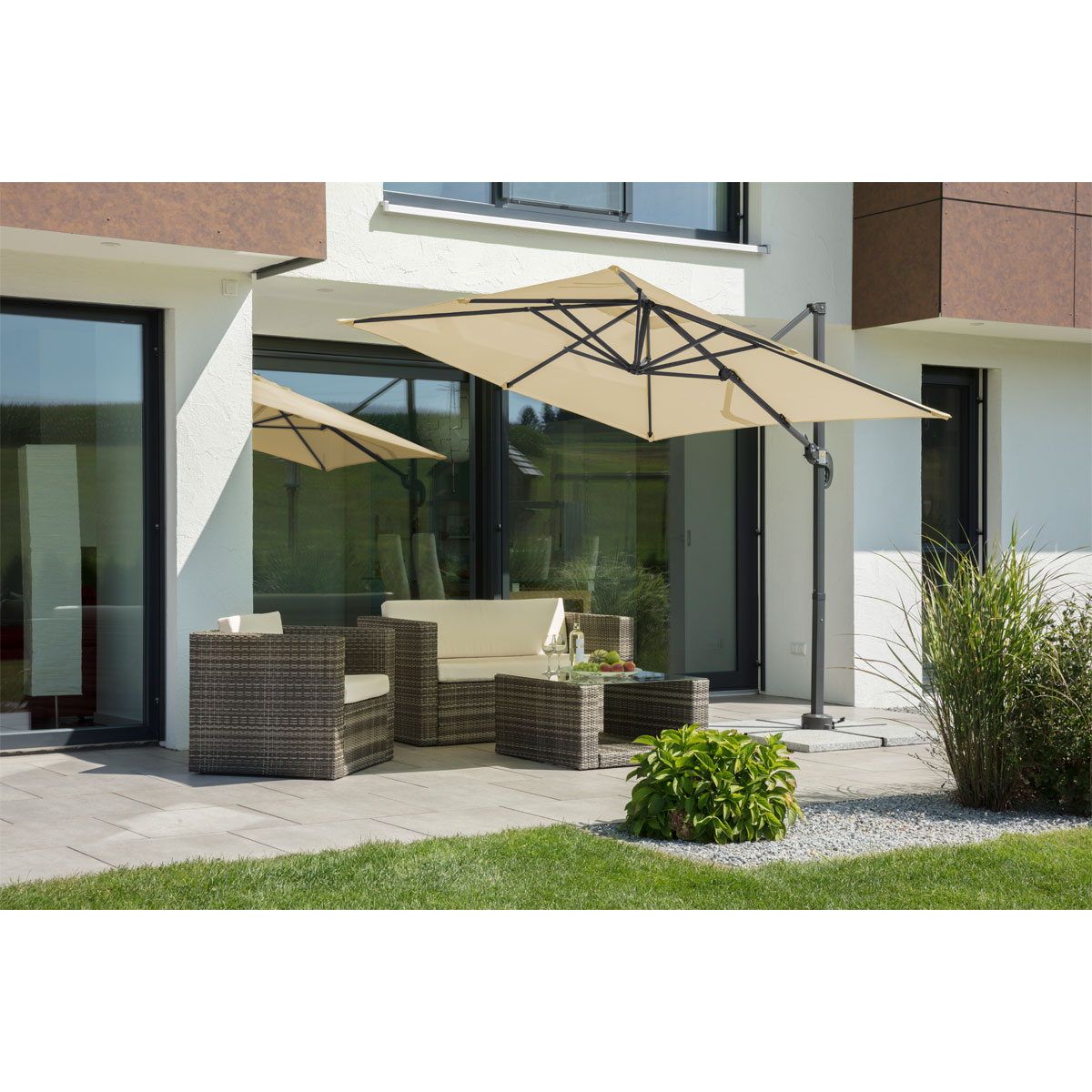 Schneider Schirme Ampelschirm Rhodos Junior 230 x 230 cm natur Bild 5