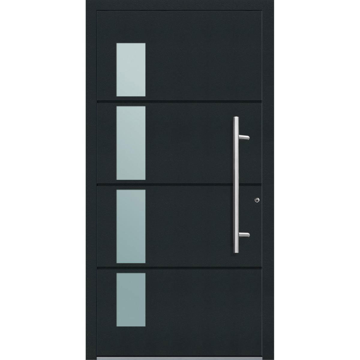 Aluminium Sicherheits-Haustür Prato Exklusiv 75 mm anthrazit 110 x 210 cm Anschlag rechts inkl Griffset Bild 1