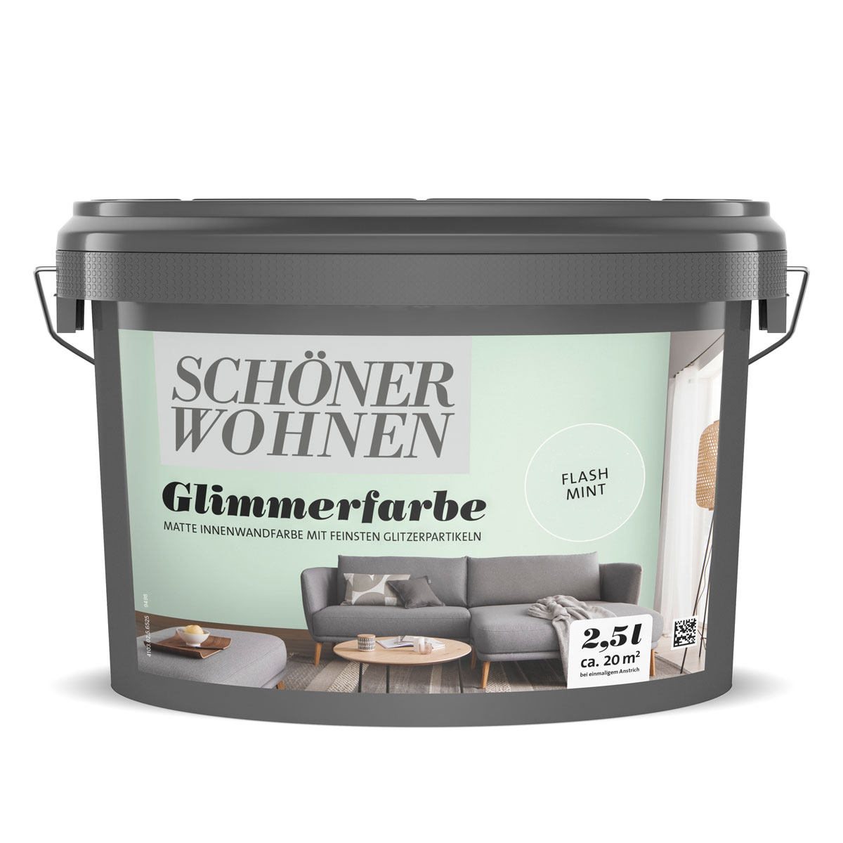 Schöner Wohnen Farbe  Wandfarbe Glimmerfarbe flash mint 2,5 Liter Bild 1
