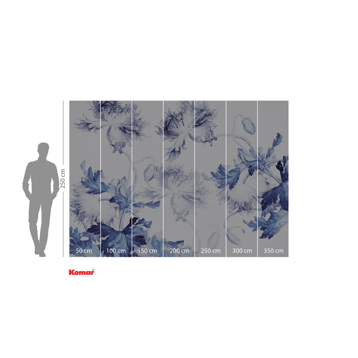 Komar  Vlies Fototapete Blue Silhouettes 350x250 cm Bild 3