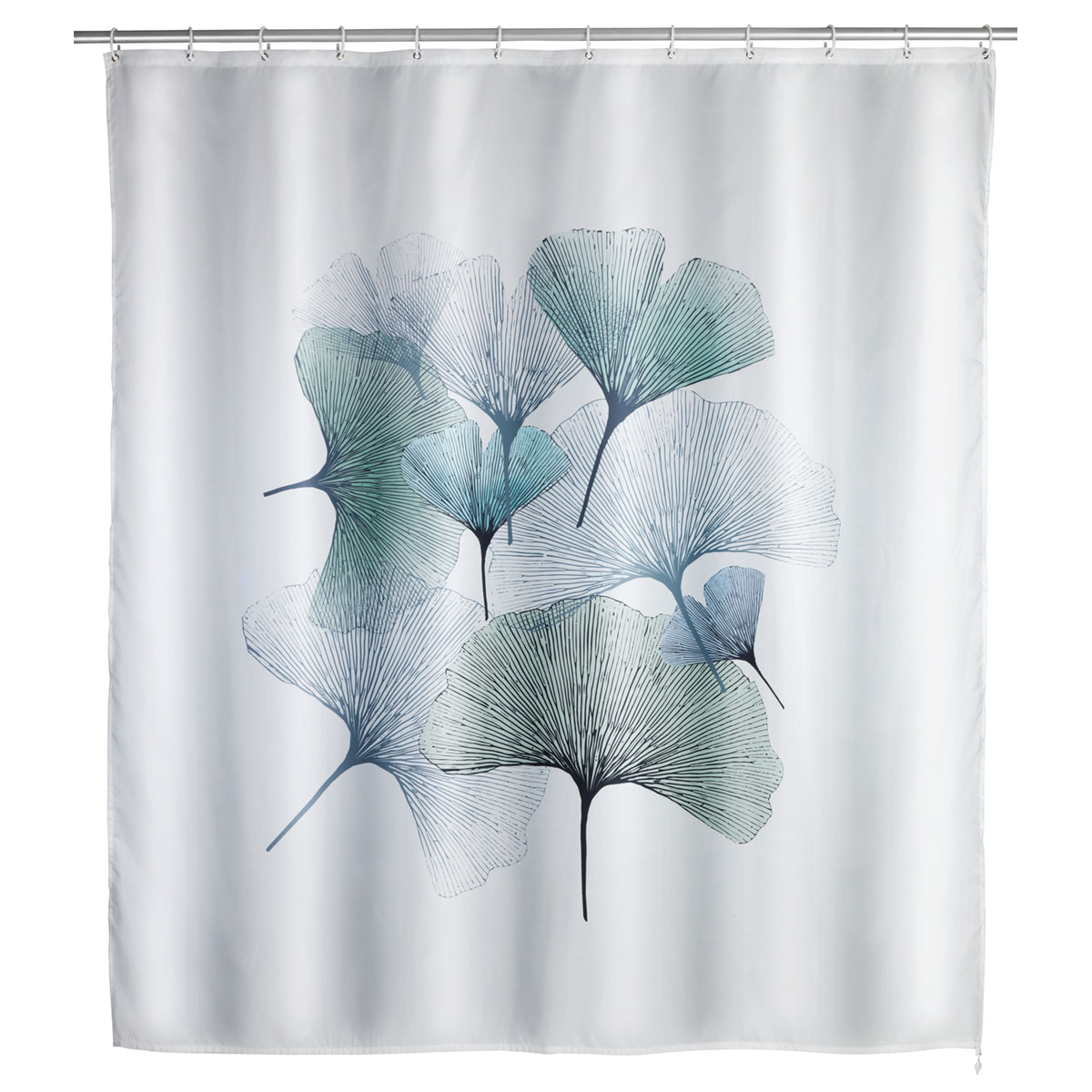 Wenko  Anti-Schimmel Duschvorhang Ginkgo Textil Polyester 180 x 200 cm waschbar Bild 1