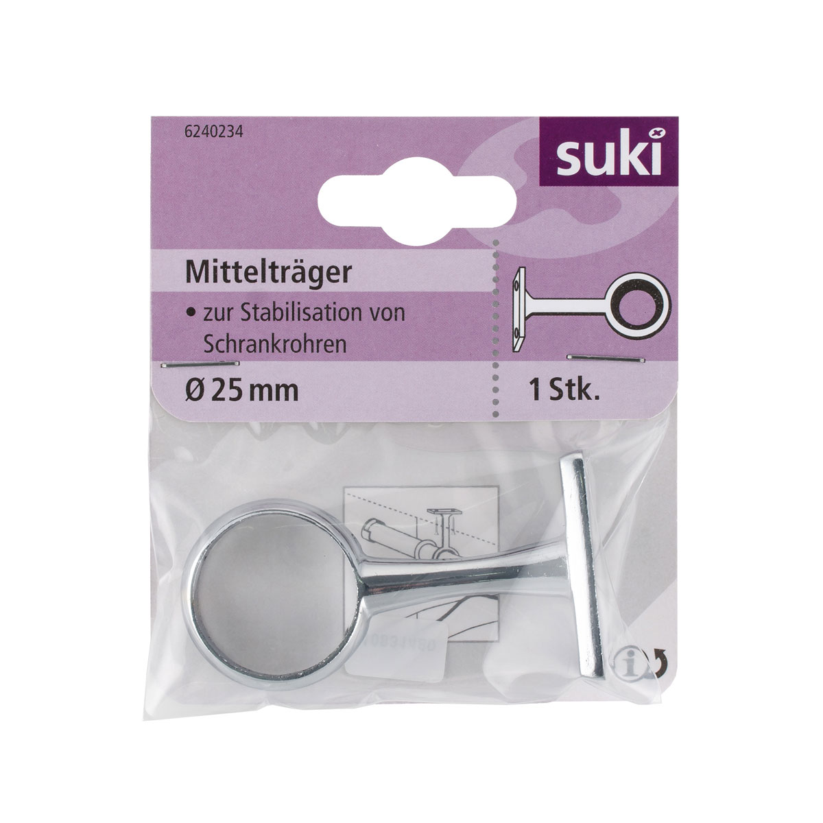 Suki Mittelhalter Durchmesser 2,5 cm rund silber