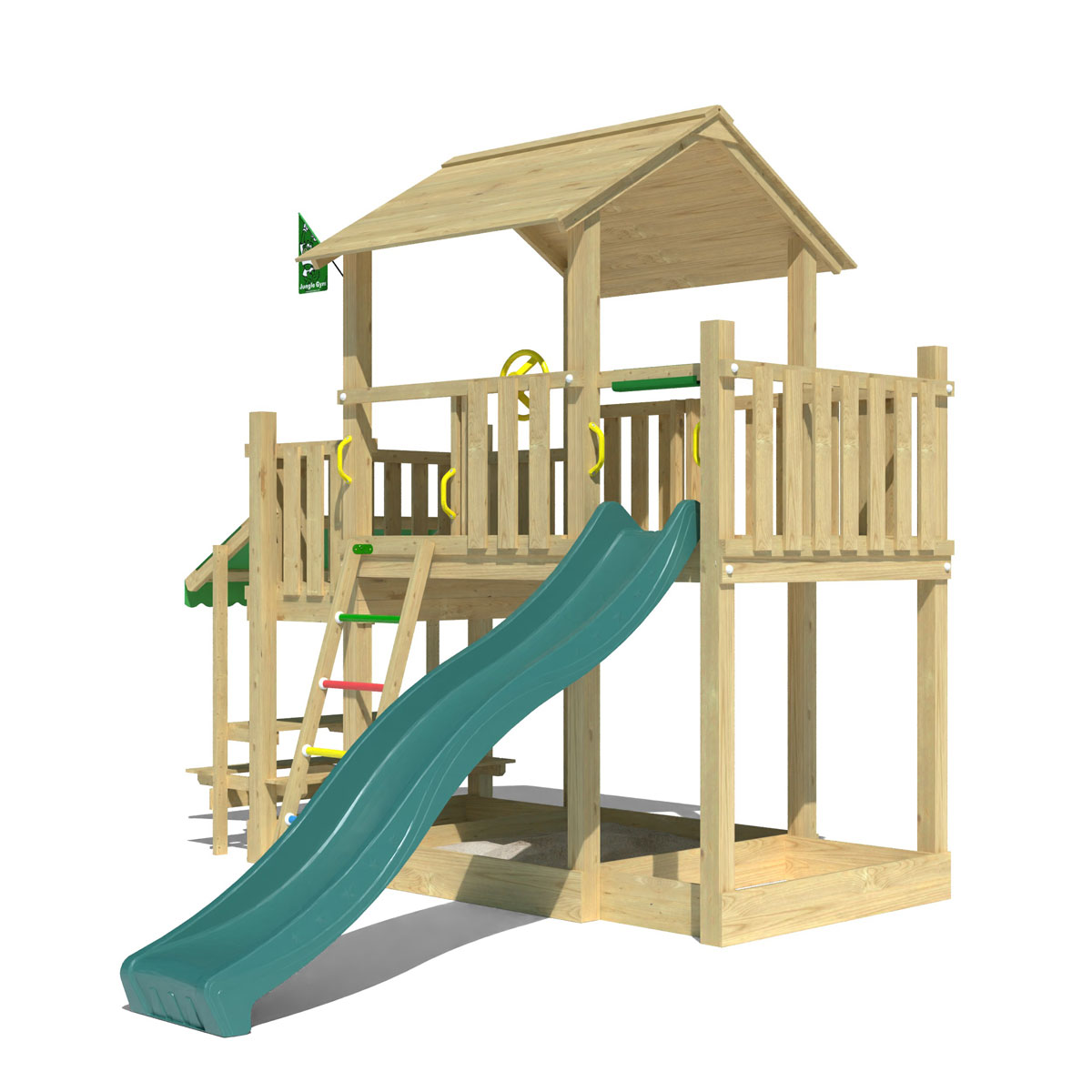 Jungle Gym Spielturm ValleyRutsche dunkelgruen Bild 1