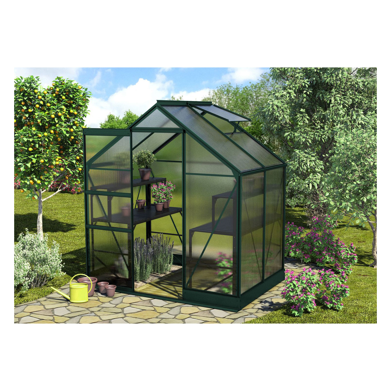 Vitavia Gewächshaus Apollo 2500 2,5m² 6 mm Hohlkammerplatten smaragd