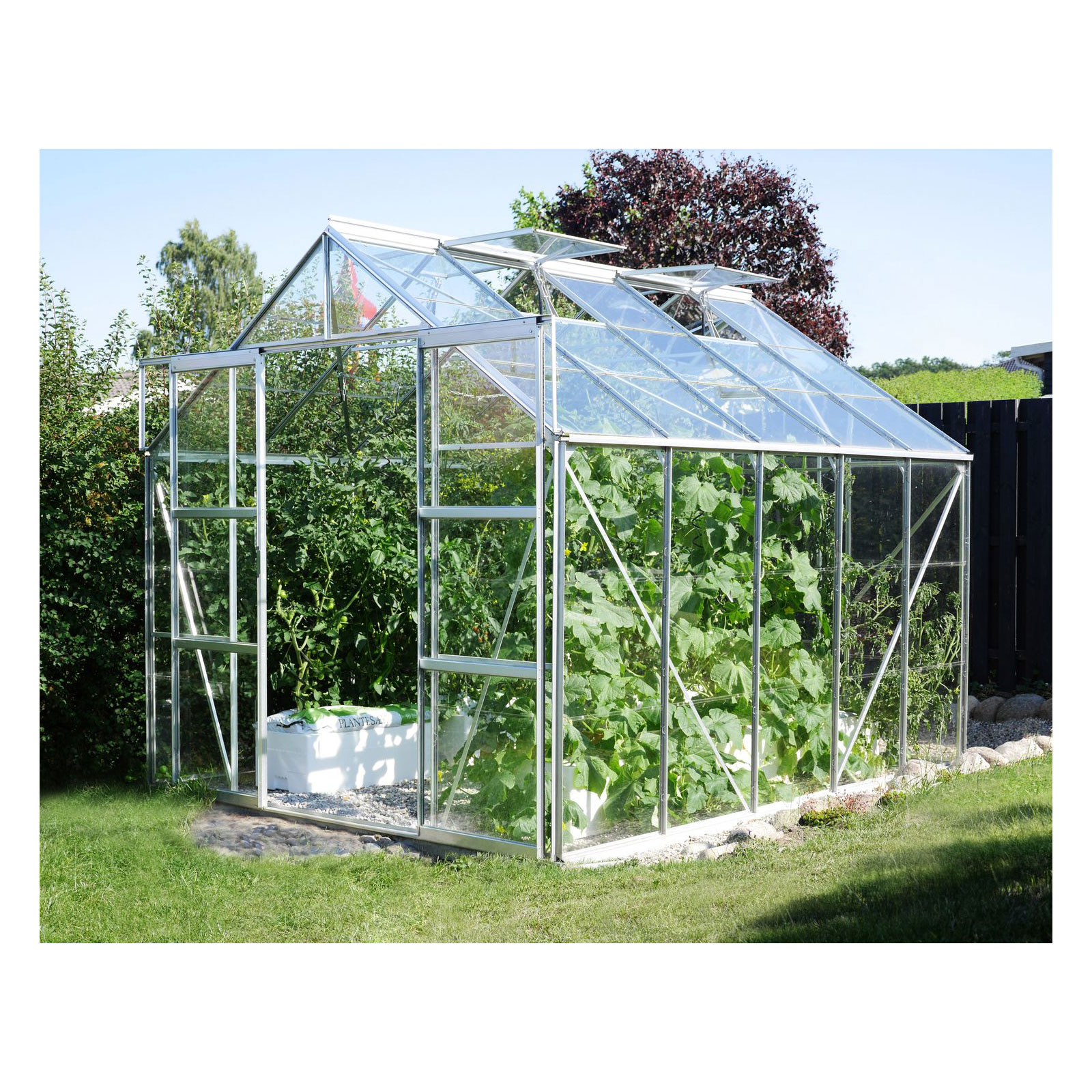 Vitavia Gewächshaus Uranus 8300 8,3m² 6 mm Hohlkammerplatten silber