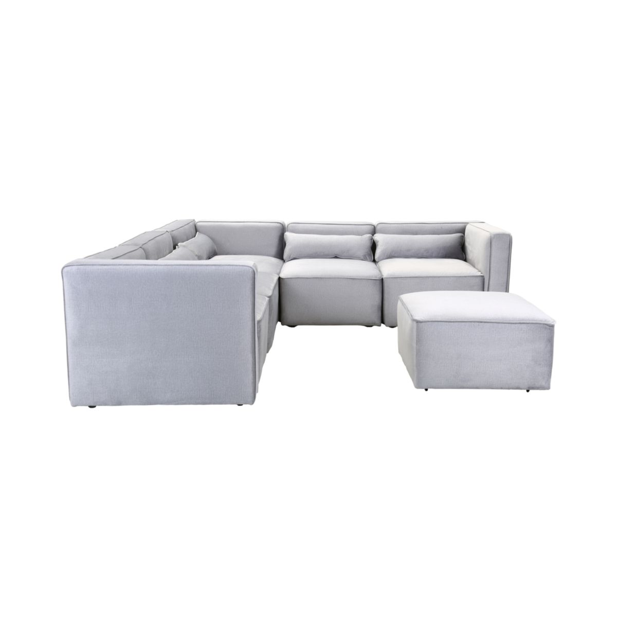 Polsterhocker Presley 325 silber grau Bild 2