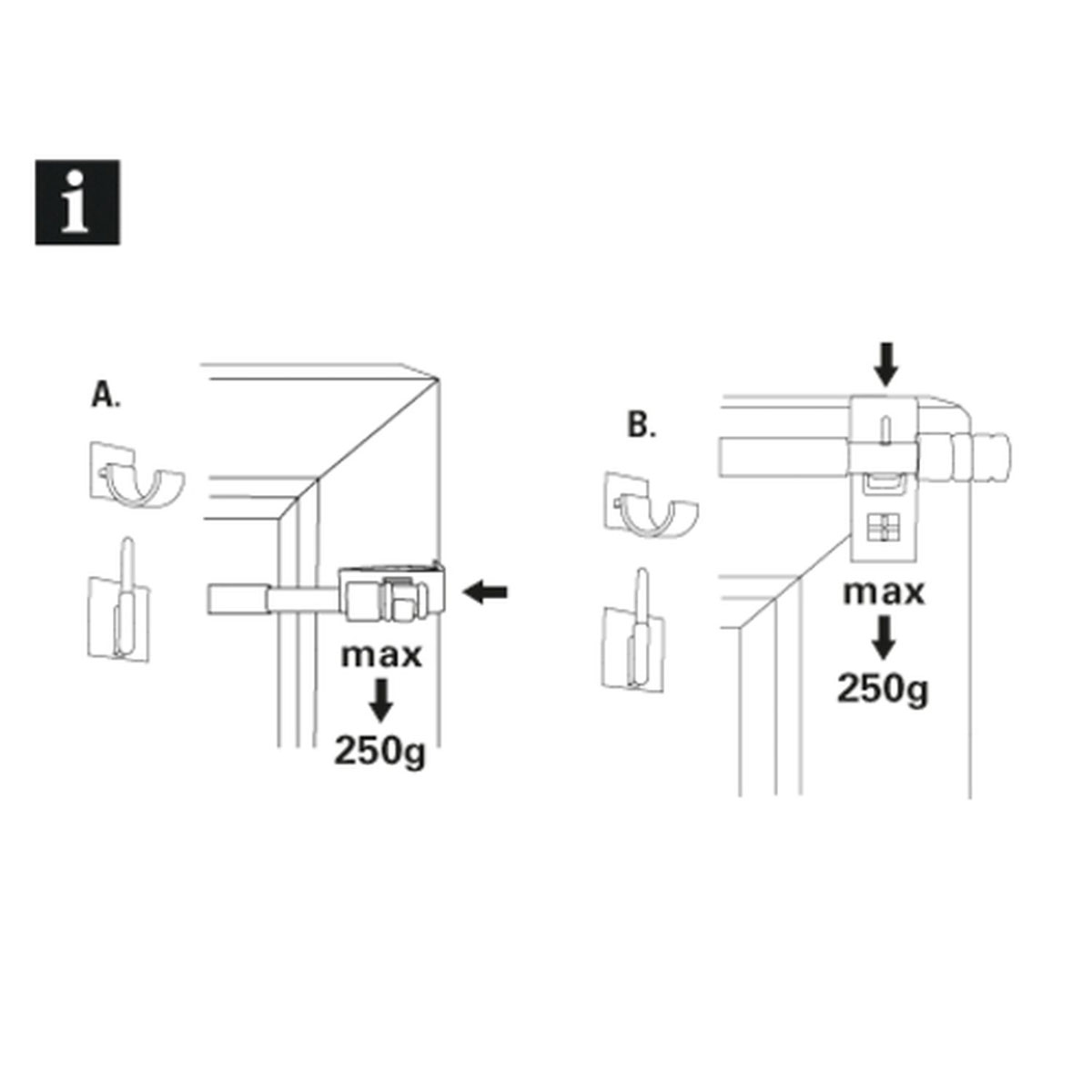 Gardinia Klemmträger Easy Click Vitrage weiß Bild 2