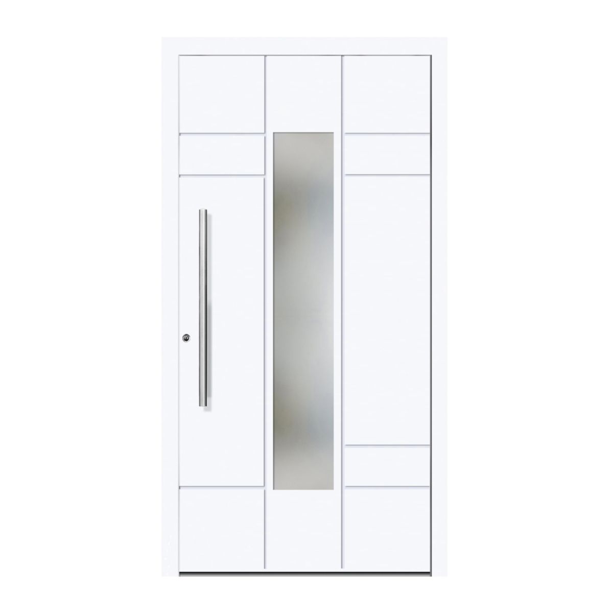 Schüco Aluminium Haustür 603 Como Excellent 1100 x 2100 mm RAL9016 DL