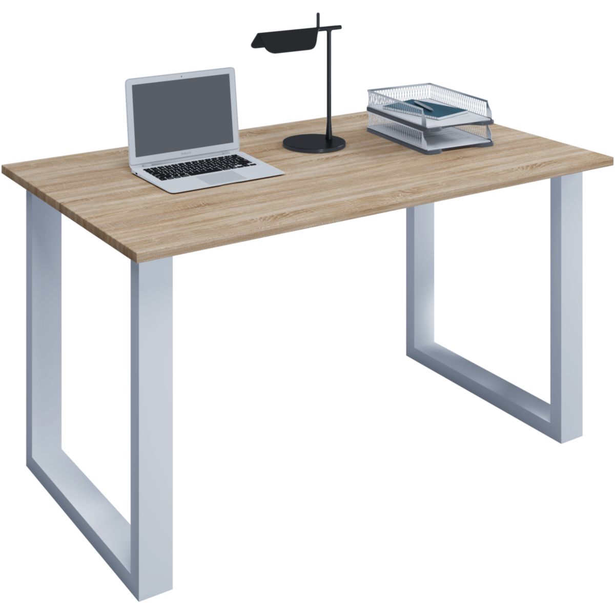 Schreibtisch Lona 80 x 50 cm U-Fußgestell Sonoma-Eiche/weiß