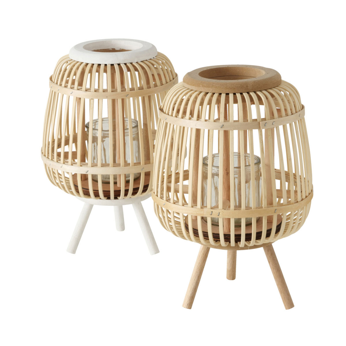 Windlicht Taunia Bambus inklusive Glaseinsatz