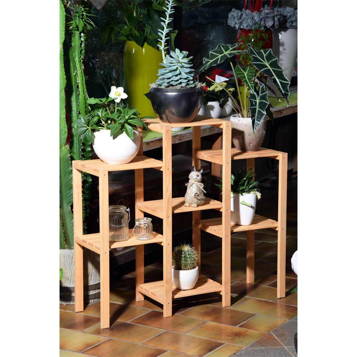 dobar Blumenregal 7-flächig 87 x 97 x 31 cm braun Bild 4