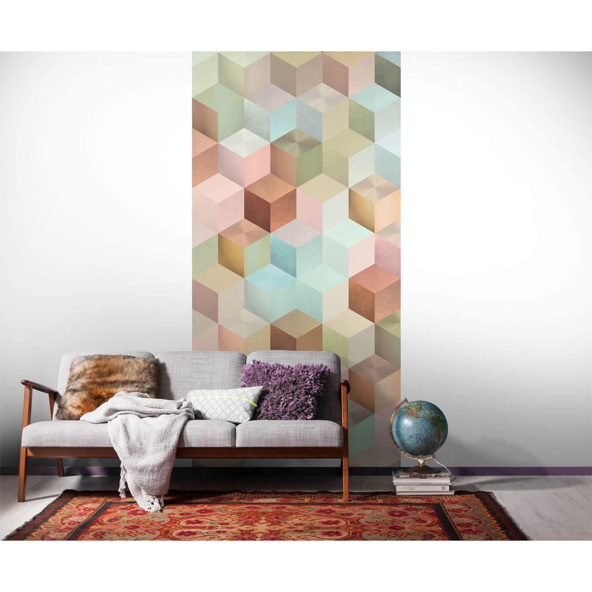 Komar  Vlies Fototapete Cubes Panel 100x250 cm