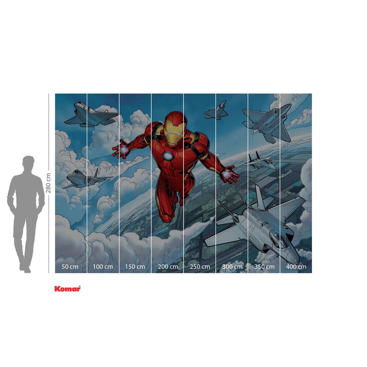Komar  Vlies Fototapete Iron Man Flight 400x280 cm Bild 3