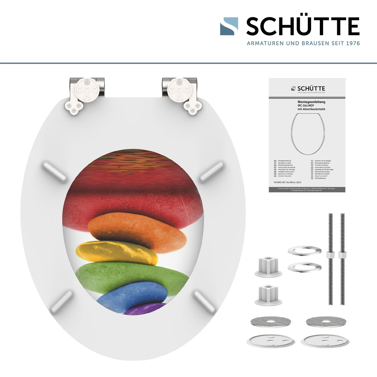 Schütte MDF WC-Sitz COLORFUL STONES mit Absenkautomatik Bild 5