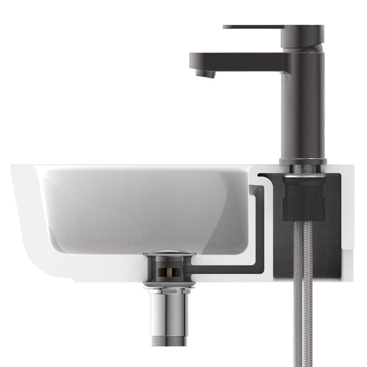 Schütte Waschtischarmatur Elephant graphit-matt inkl Push-Open-Ventil Bild 6