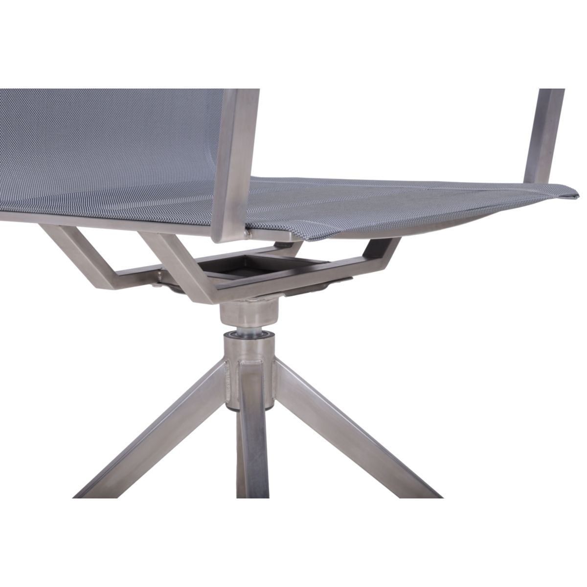 Garden Pleasure Drehstuhl SALIDA. 2er Set Edelstahl, Kunststoffgewebe, Teakholz Bild 5