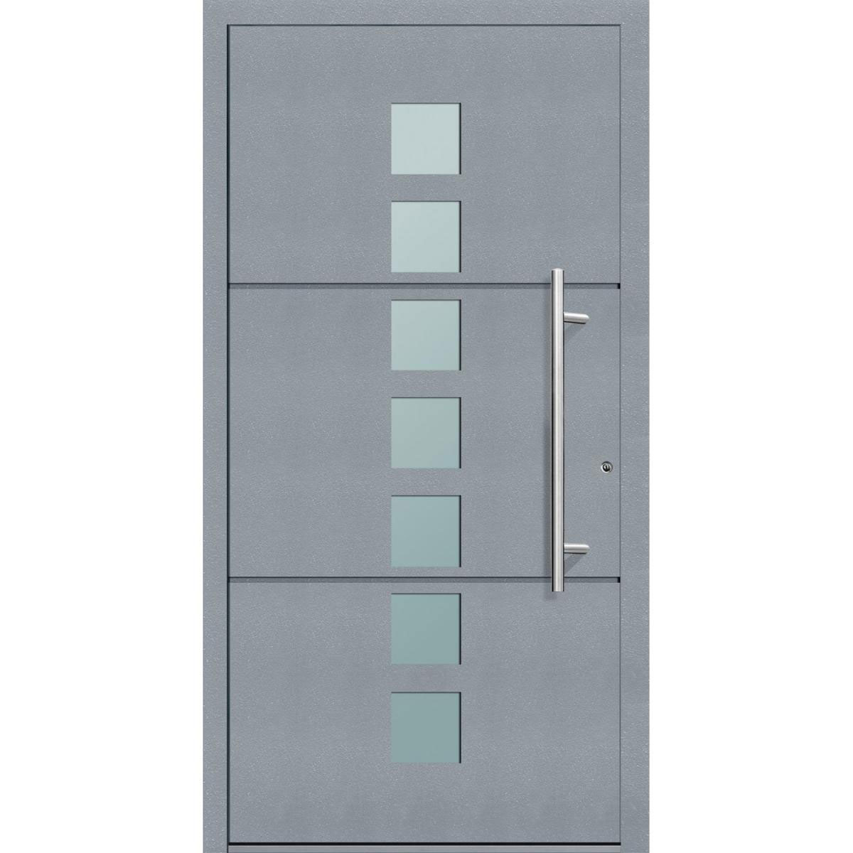 Aluminium Sicherheits-Haustür Tarent Superior 60 mm grau 110 x 210 cm Anschlag links inkl Griffset