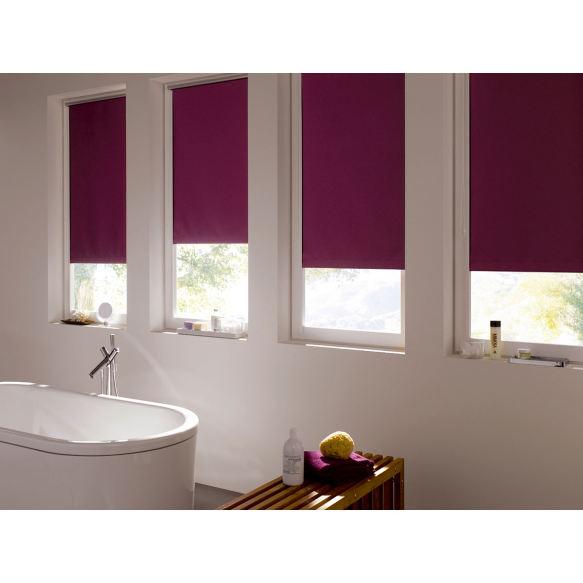 Gardinia Rollo Easyfix Uni Thermo energiesparend 75 x 150 cm lila Bild 3