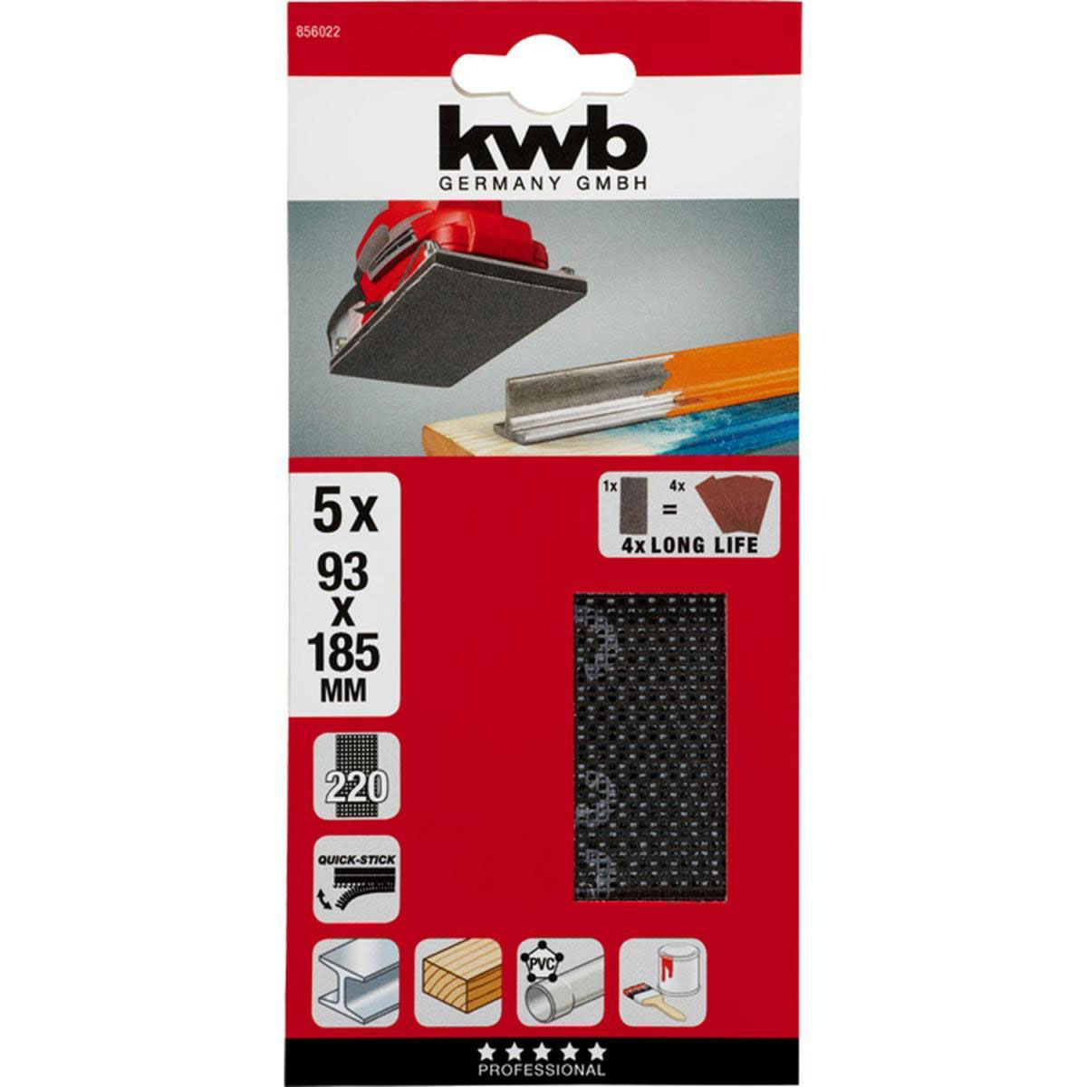 kwb  Gitterleinen für Schwingschleifer 93 x 185 mm P220 Bild 2