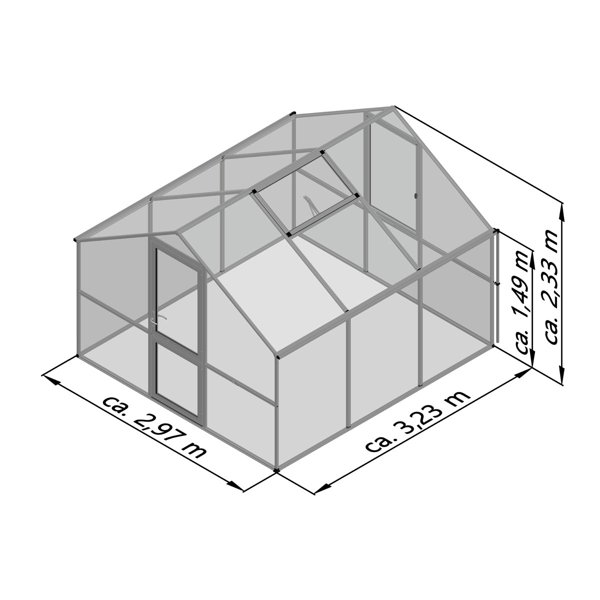 KGT Gewächshaus Orchidee III 9,6m² grün Bild 8