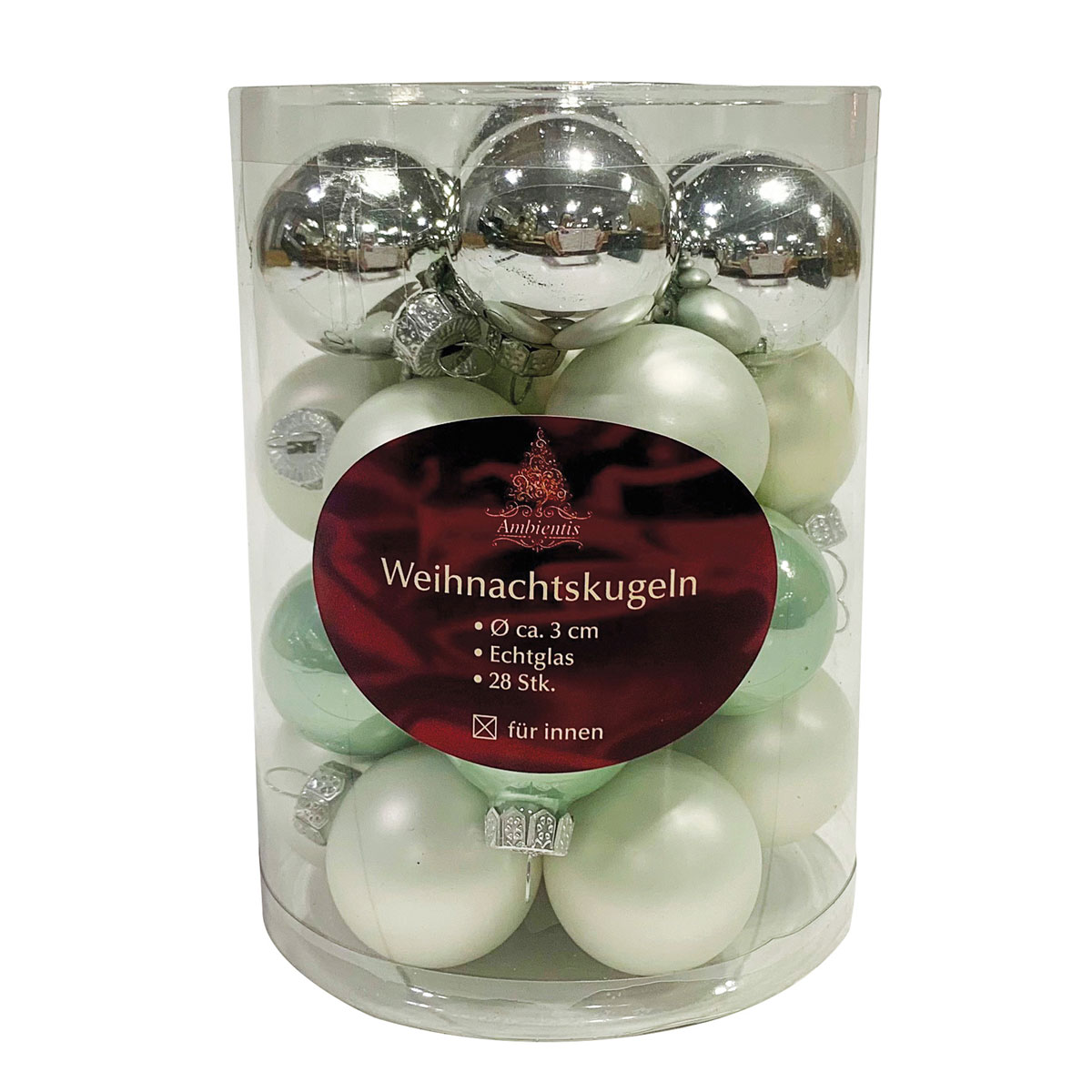 Ambientis Glaskugeln 3 cm salbei Mix 28er Box