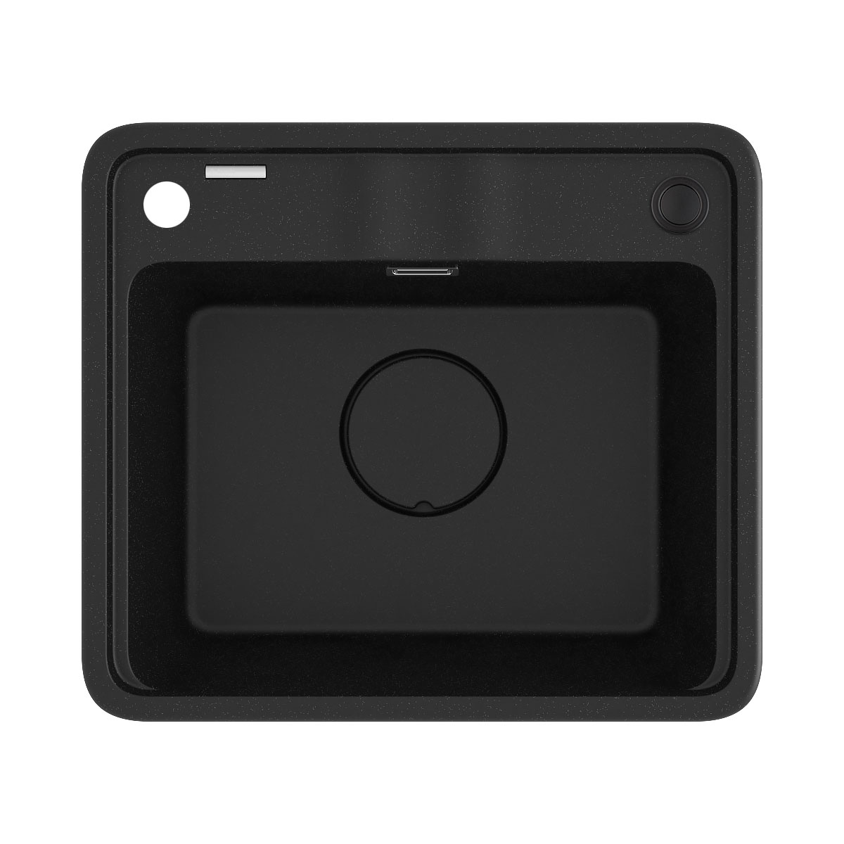 deante Granit- Einbauspüle Momi 44 x 50 cm Graphit Metallic