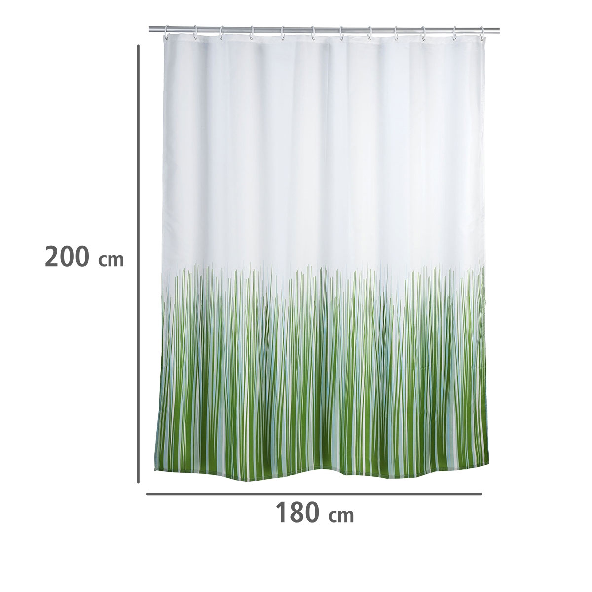 Wenko  Anti-Schimmel Duschvorhang Nature Textil Polyester 180 x 200 cm waschbar Bild 5