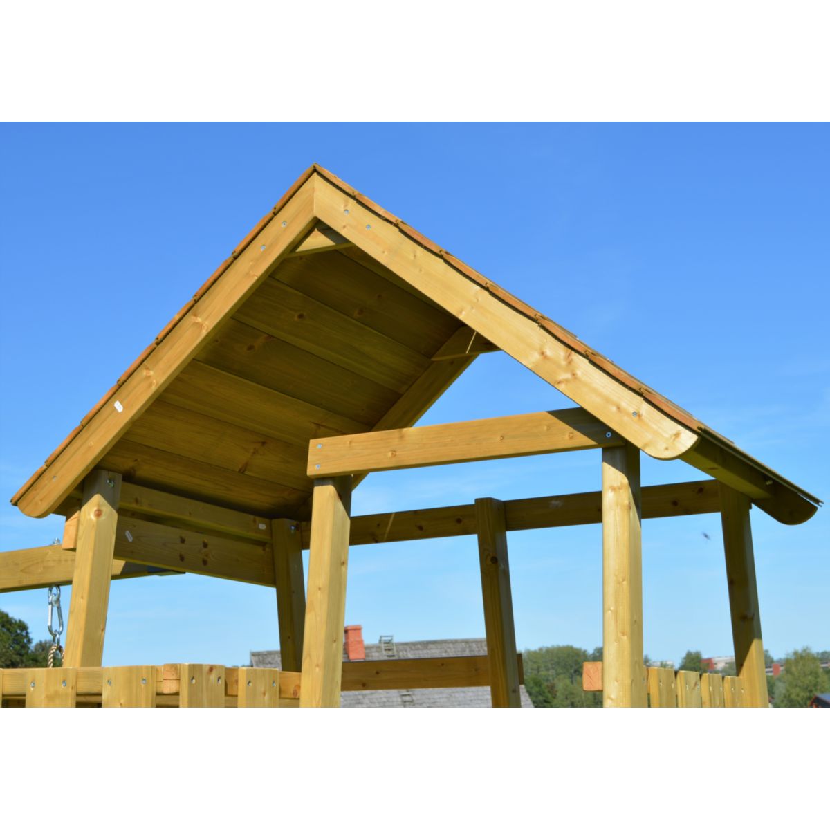 Wendi Toys Spielhaus Pinguin inkl. Rutsche, Kletterwand und Schaukel 280x340x270 cm Bild 4