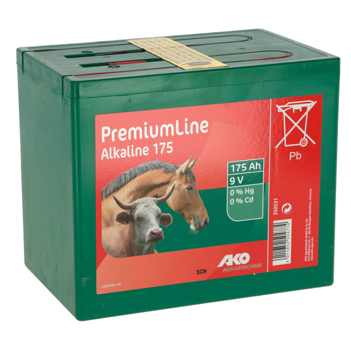 Weidezaunbatterie PremiumLine 12,5 x 16 x 19 cm grün 175 Ah