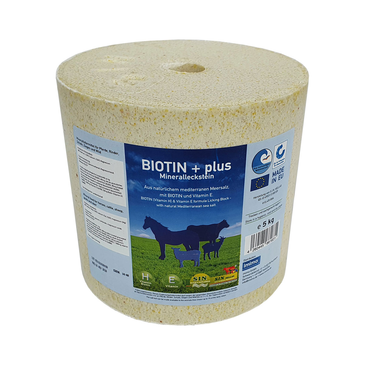 SIN Hellas BIOTIN und Plus 5 kg Mineralleckstein