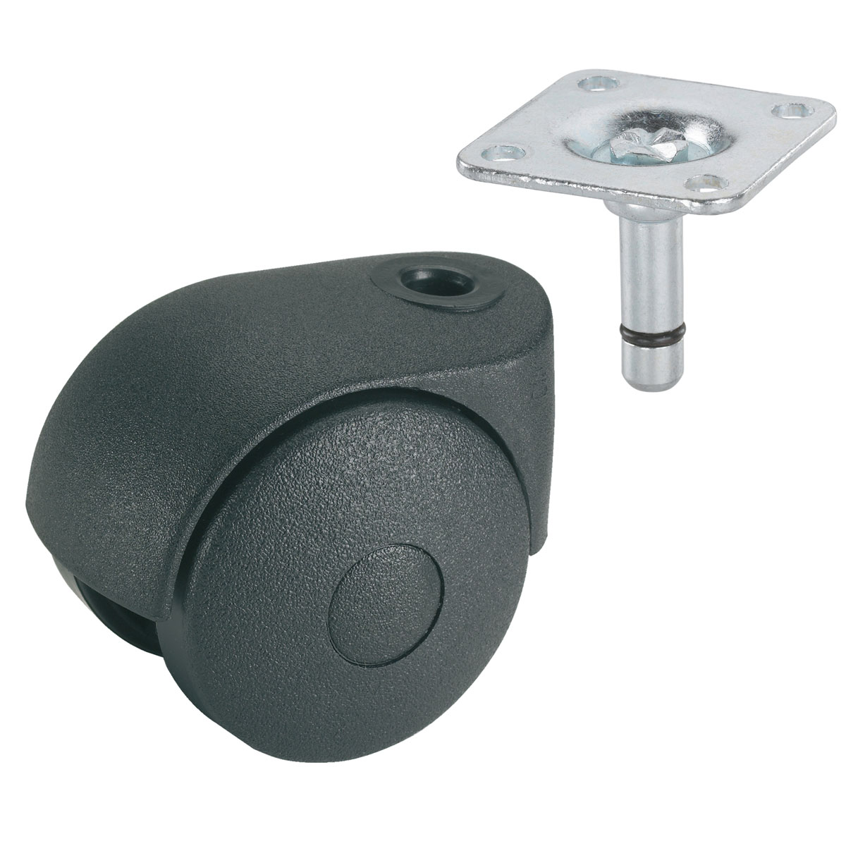 Dörner + Helmer Doppelrolle für normale Böden 38 x 38 mm schwarz