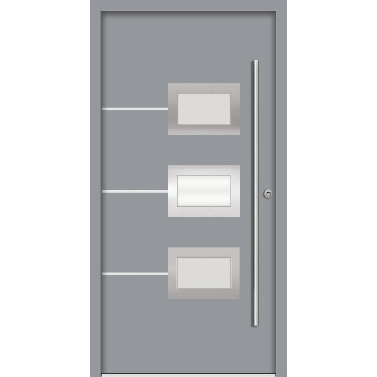 SplenDoor  Premium-Haustür Passivedoor Bergen RC2 energiesparend einbruchsicher grau 100 x 200 cm rechts Bild 1