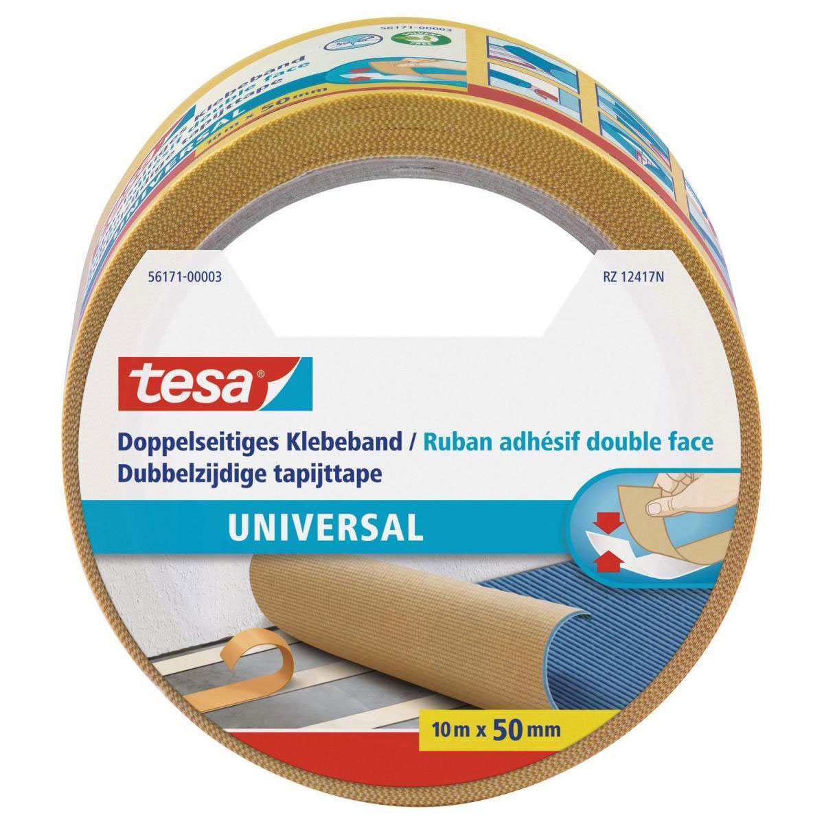 Tesa Doppelseitiges Klebeband universal 10 m x 50 mm