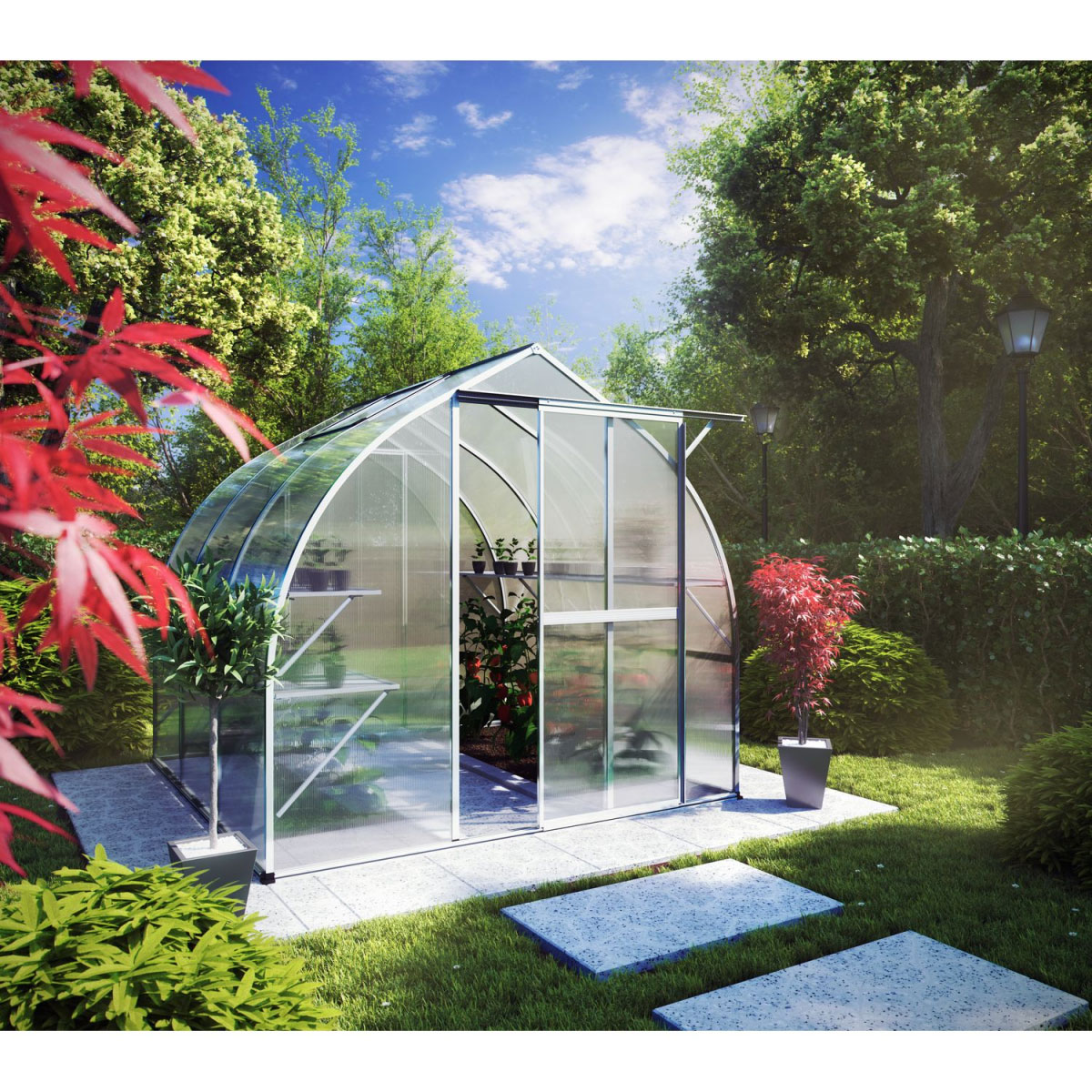 KGT Gewächshaus Rhodo III 5,15m² silber