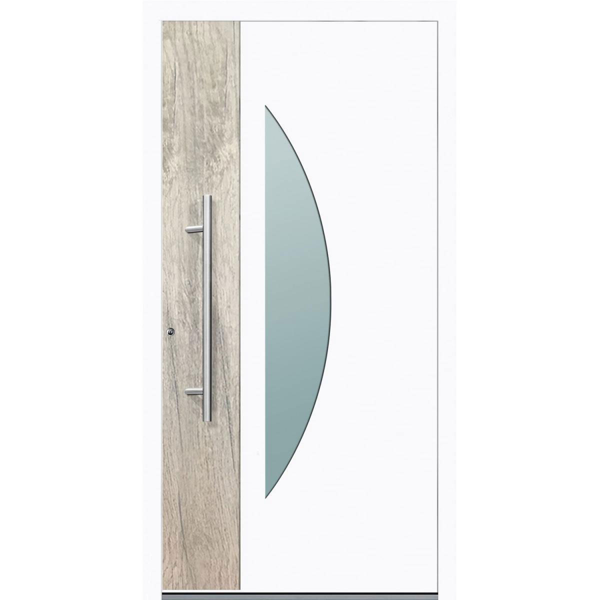 Aluminium Sicherheits-Haustür Modena Exklusiv 75 mm weiß 110 x 210 cm Anschlag links inkl Griffset Bild 1