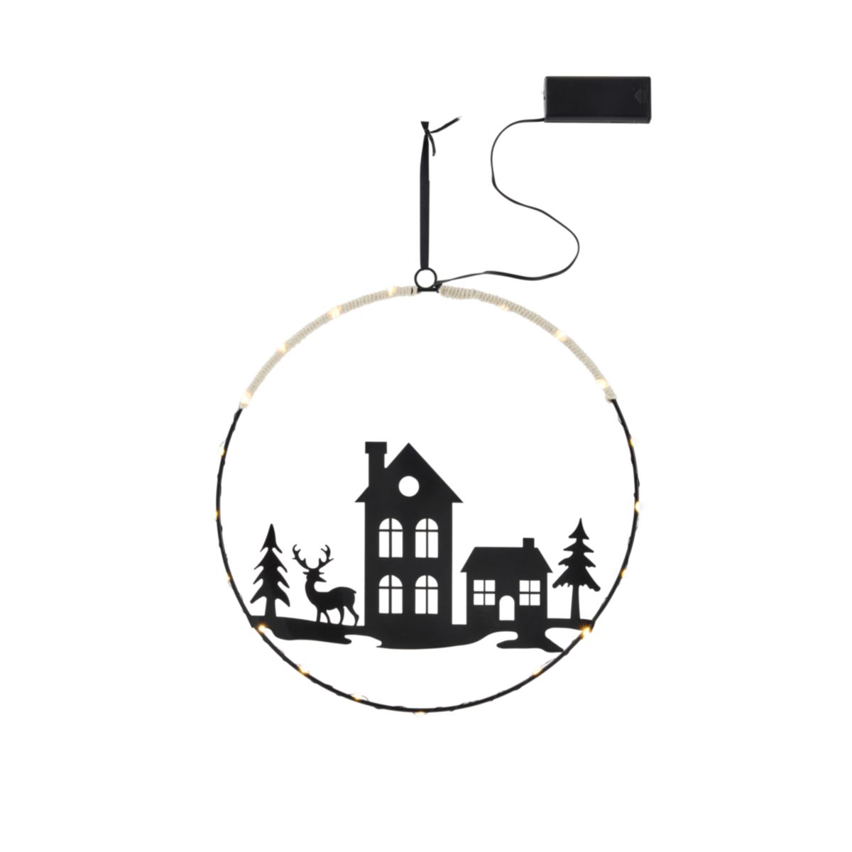 Hänge-Deko Metall rund 20 LED 30 cm  Bild 2