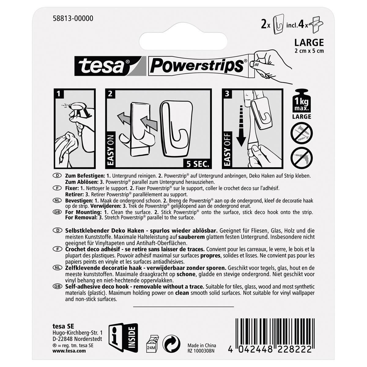 Tesa Powerstrips Klebehaken Transparent Bild 2