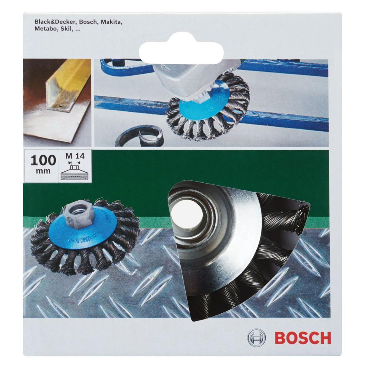 Bosch  DIY Kegelbürste gezopfter Draht Durchmesser 100 mm M14 Bild 4
