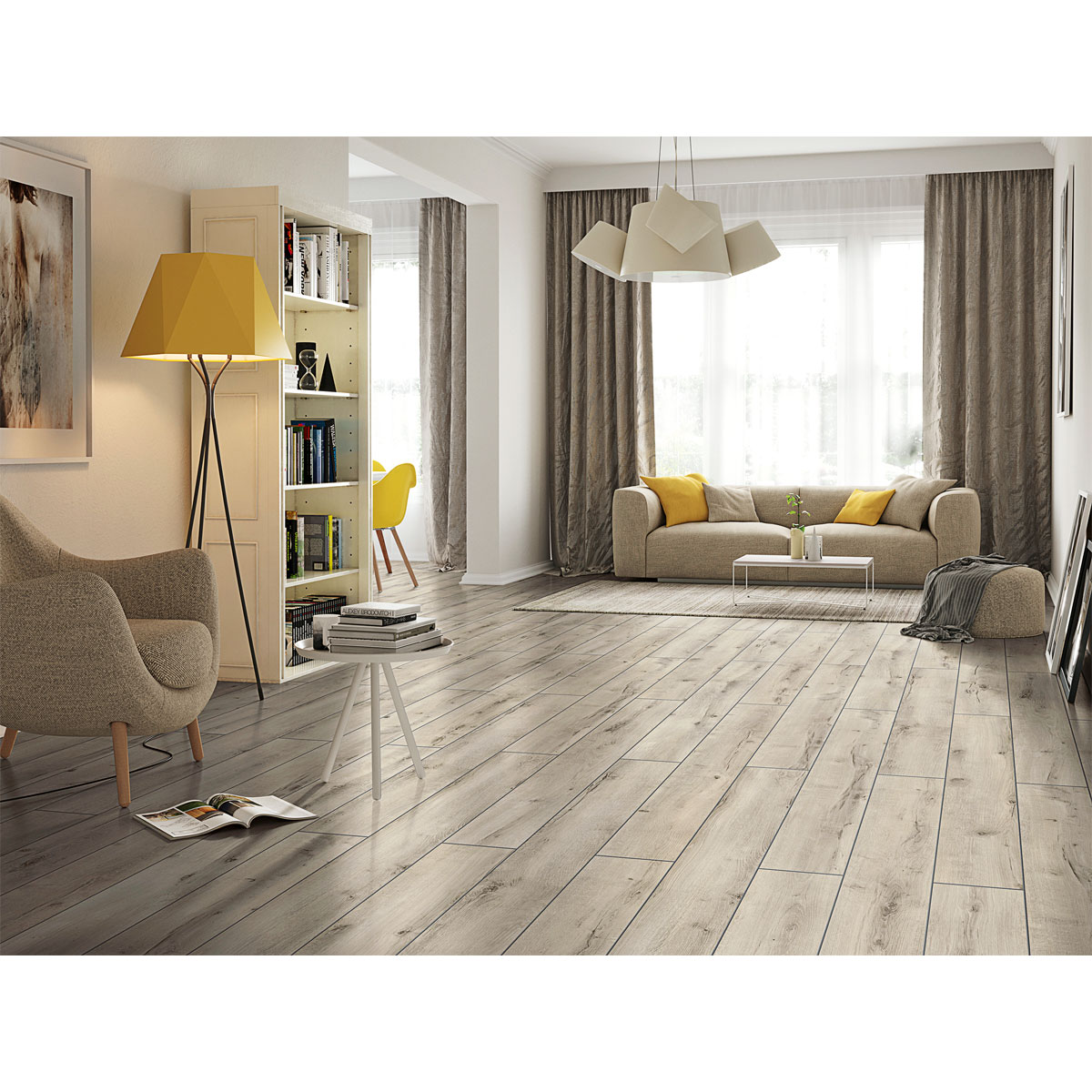 Specht Laminatboden Deluxe Aqua Eiche creme 128,5 x 19,2 cm Bild 4