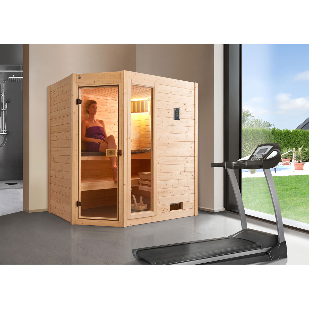 Weka Massivholzsauna „Valida Eck 1“, GTF, Sparset 1 Bild 2