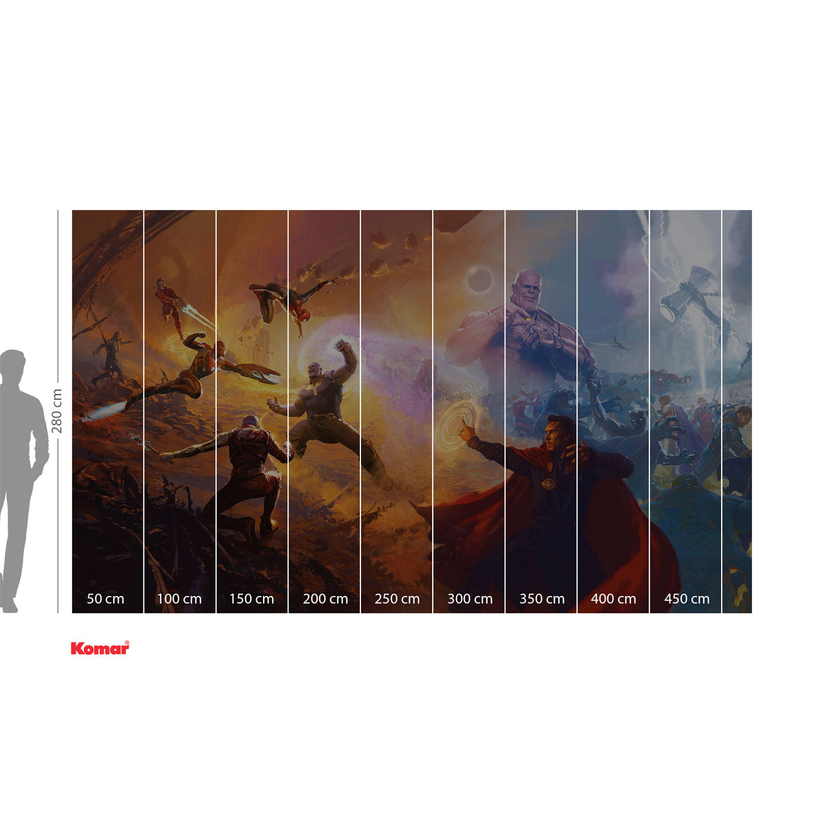 Komar  Vlies Fototapete Avengers Epic Battles Two Worlds 500x280 cm Bild 3