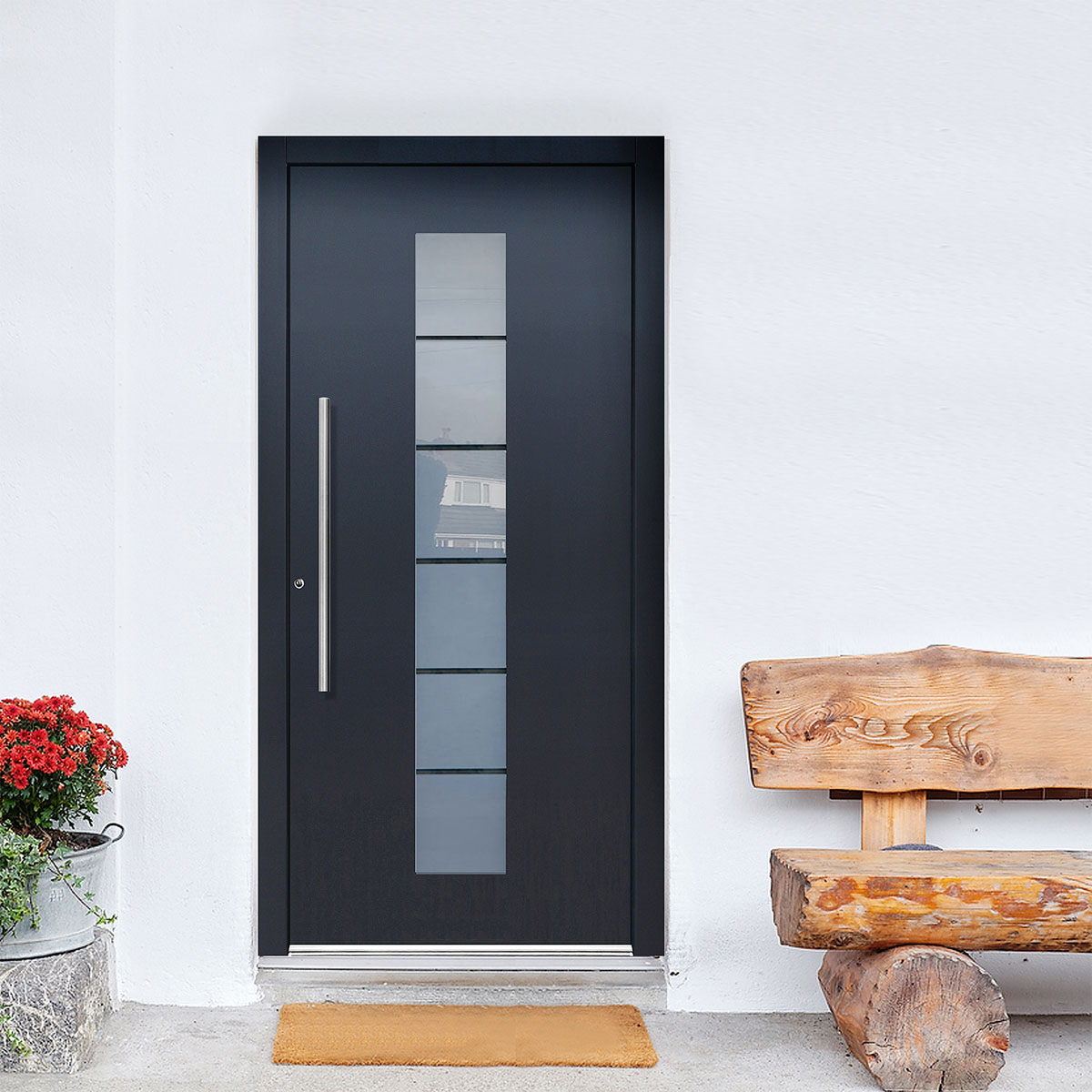 Aluminium-Sicherheitshaustür 108 Lucca anthrazit Anschlag links 100 x 210 cm Bild 4