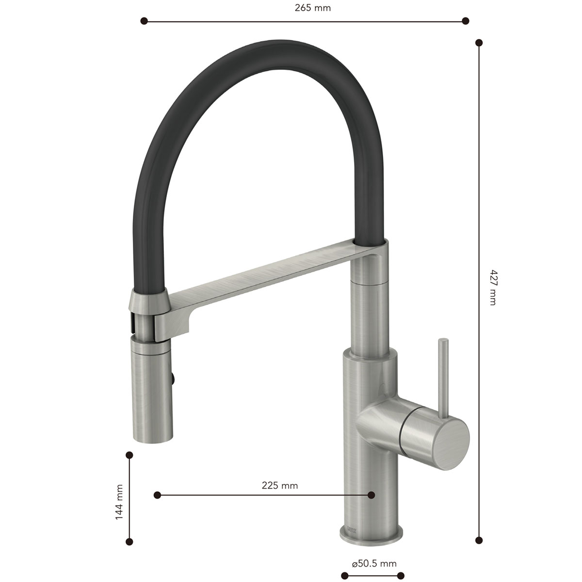 Lenz  Küchenarmatur NALU mit Pendelbrause nickel-schwarz Bild 3